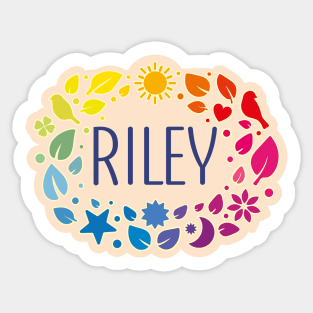 Riley name with colorful leaves Sticker